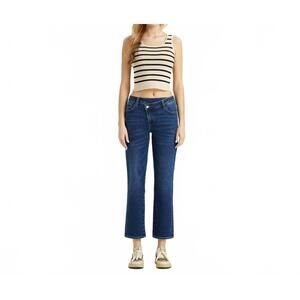 NEW BAYEAS marley mid rise straight jeans in dark blue